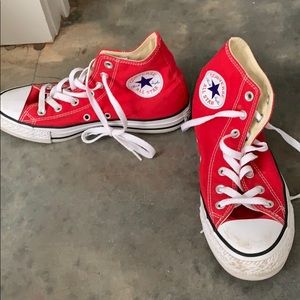Red converse high tops